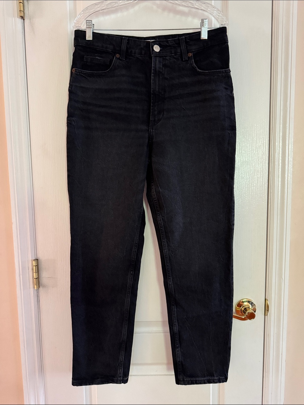 Zara Black Straight-Leg Jeans